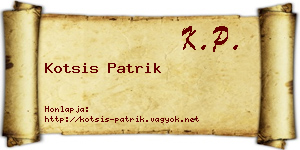 Kotsis Patrik névjegykártya